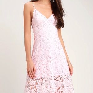 Lulus blush pink lace dress